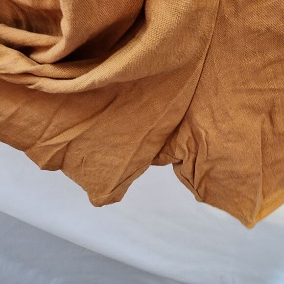 5X 28W Torrid Brown Smocked Waist Romper Rayon Slub Stretch Pocket Nuetral Relax - Picture 5 of 8